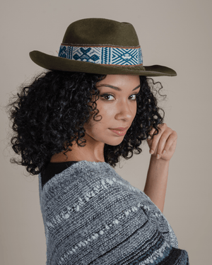 Peruvian Nuna Hats Olive Western Hat - 56"