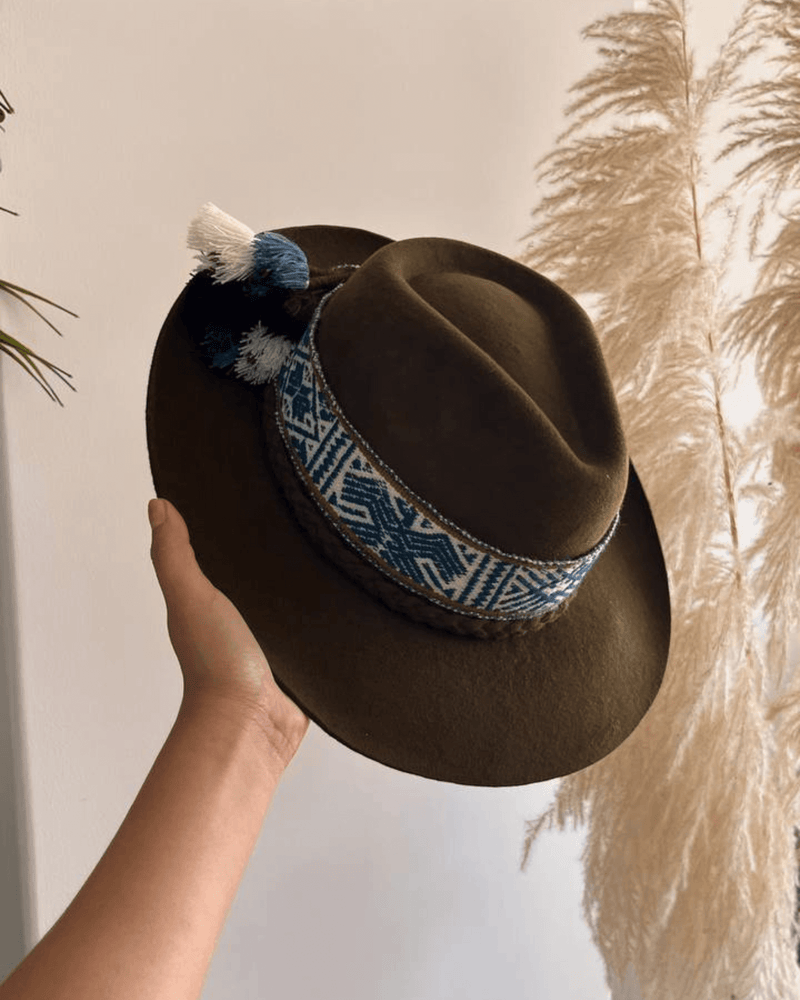 Peruvian Nuna Olive Western Hat - 58"