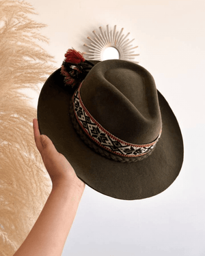Peruvian Nuna Olive Western Hat - Size 56"