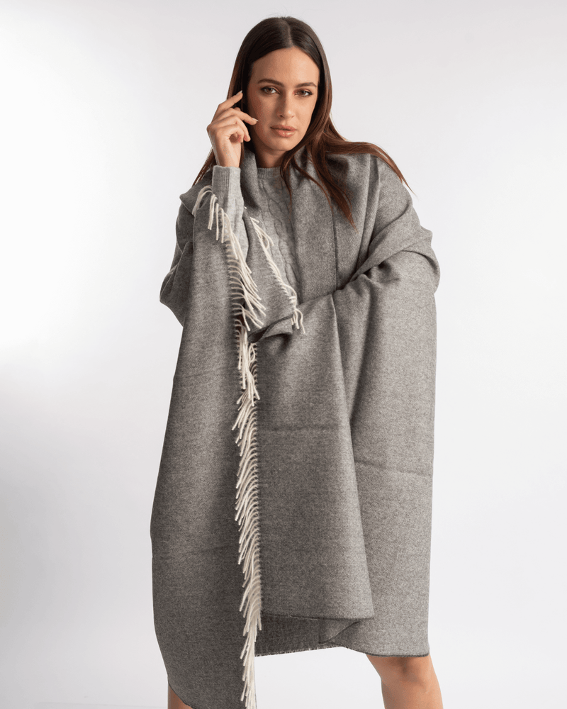Peruvian Nuna Blankets Grey Chani Alpaca Wool Blanket