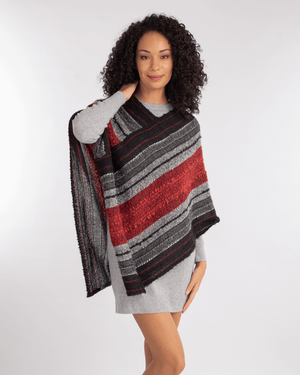 Peruvian Nuna Ponchos Black Yanaymi Handwoven Alpaca Wool Poncho