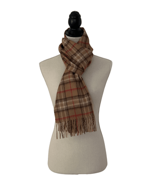 Peruvian Nuna Scarves Camel Ayni Check Alpaca Scarf