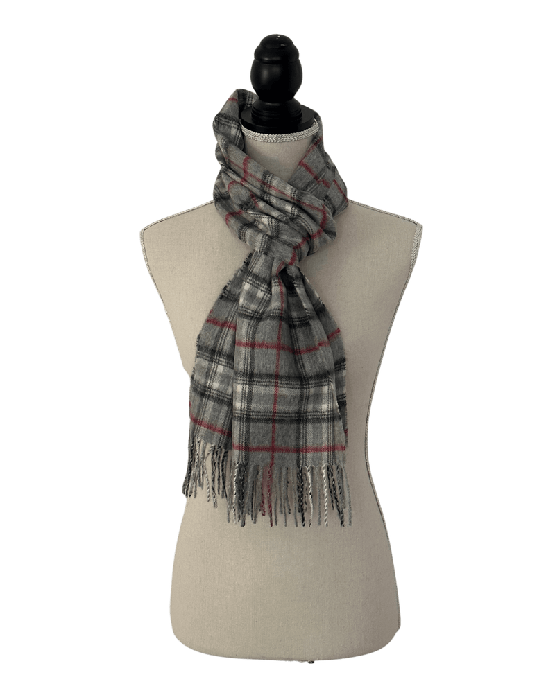 Peruvian Nuna Scarves Gray Ayni Check Alpaca Scarf