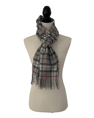 Peruvian Nuna Scarves Gray Ayni Check Alpaca Scarf