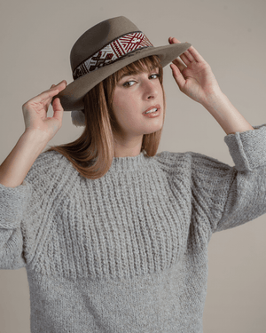 Peruvian Nuna Sweater Mismi Crewneck Sweater -Pebble