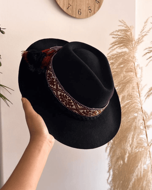 Peruvian Nuna Black Western Hat - 58"