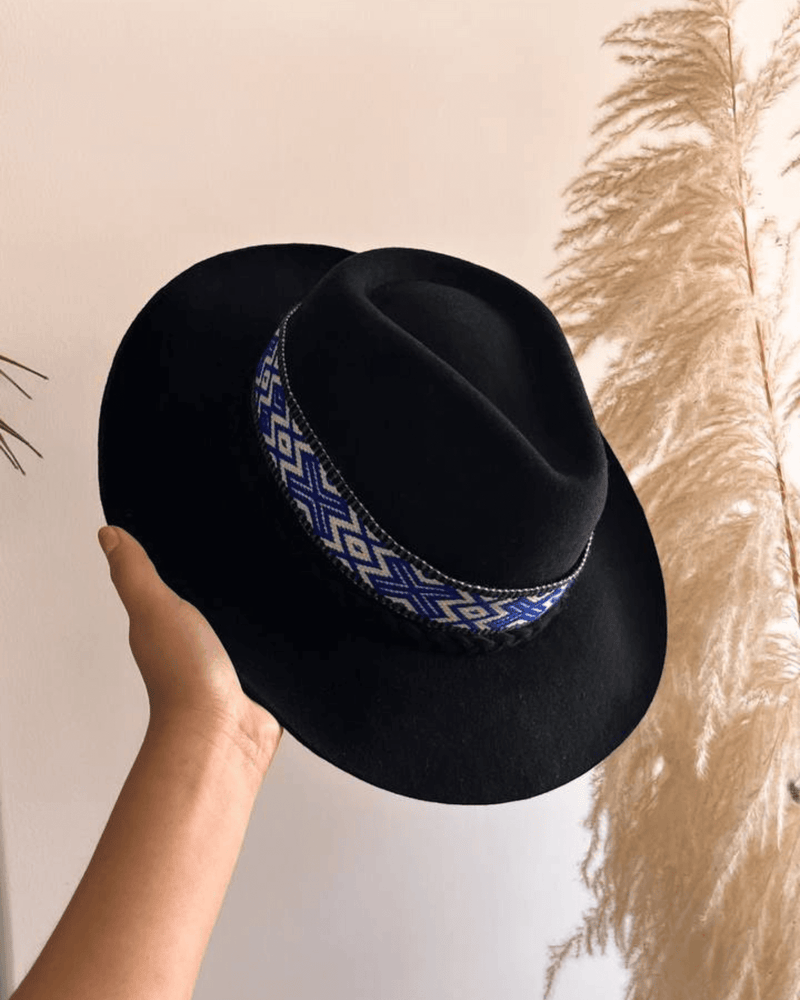 Peruvian Nuna Black Western Hat - 58"