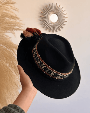
                
                    Charger l&amp;#39;image dans la visionneuse de la galerie, Peruvian Nuna Black Western Hat -Size 56
                
            
