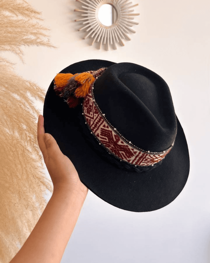 Peruvian Nuna Black Western Hat -Size 56