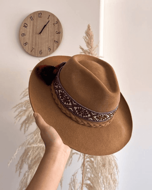 
                
                    Load image into Gallery viewer, Peruvian Nuna Hats Camel Band Camel Western Hat - 58&amp;quot;
                
            