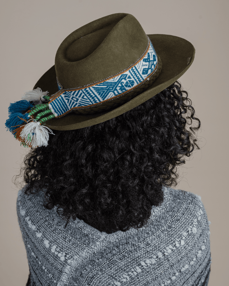
                
                    Load image into Gallery viewer, Peruvian Nuna Hats Olive Western Hat - 56&amp;quot;
                
            