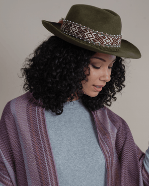 Peruvian Nuna Hats Olive Western Hat - 56"