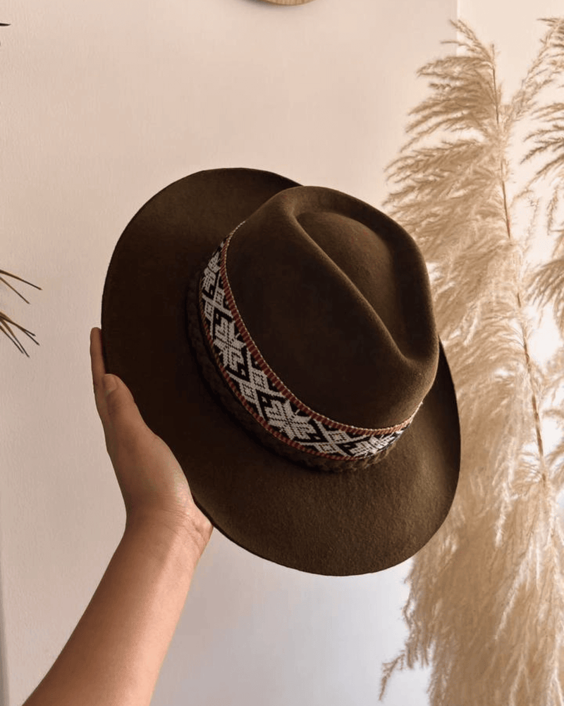 Peruvian Nuna Olive Western Hat - 58"