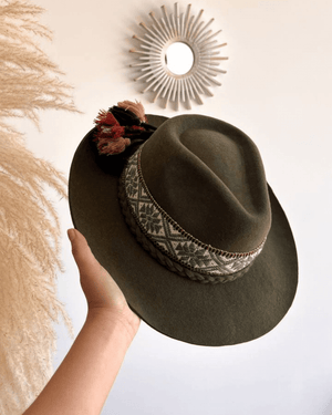 Peruvian Nuna Olive Western Hat - Size 56"