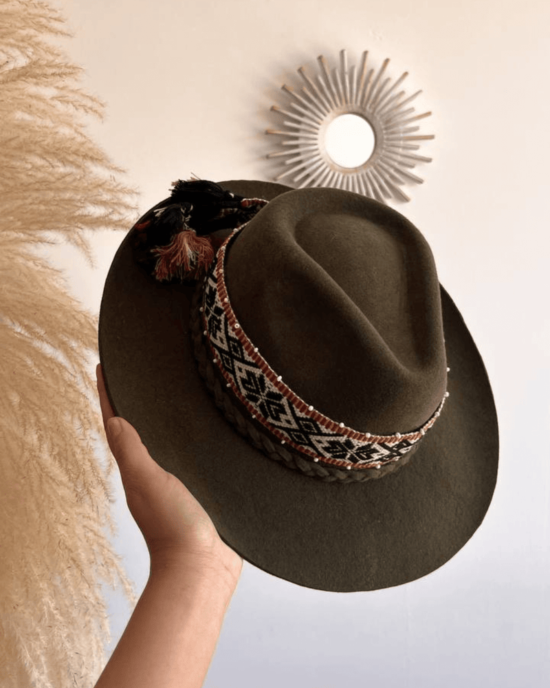 Peruvian Nuna Olive Western Hat - Size 56"