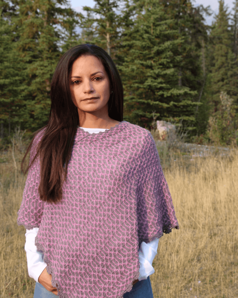 Chaska Handwoven Alpaca Wool Poncho-Peruvian Nuna