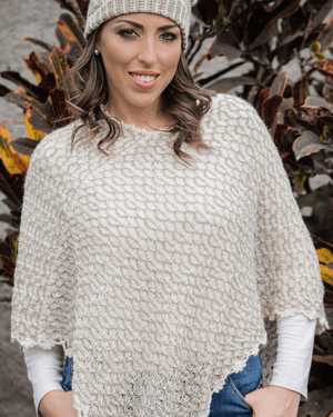 Chaska Handwoven Alpaca Wool Poncho-Peruvian Nuna