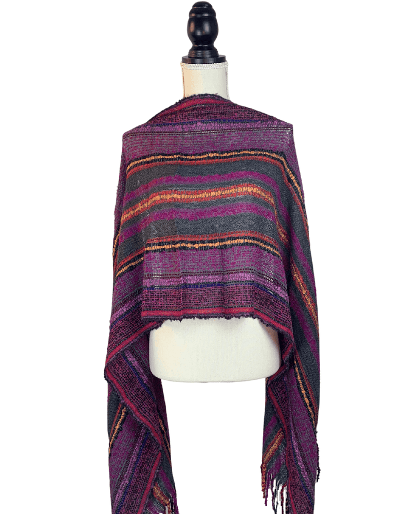 Peruvian Nuna Scarves One Size / Grape Raymi Alpaca Wool Wrap Shawl