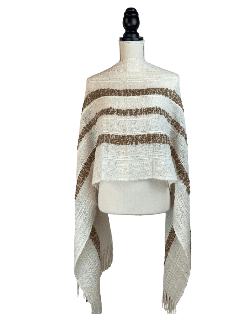 
                
                    Load image into Gallery viewer, Peruvian Nuna Scarves One Size / Light Beige Raymi Alpaca Wool Wrap Shawl
                
            