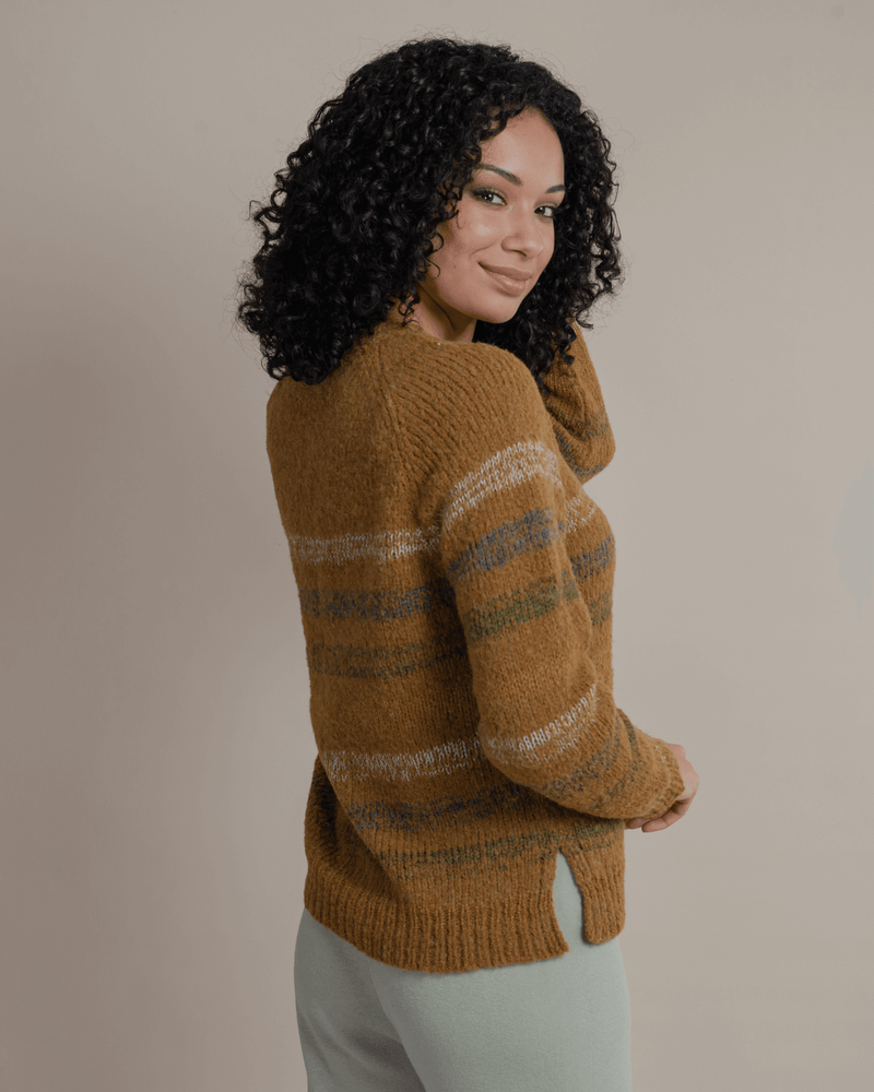 Peruvian Nuna Sweaters Allpa Striped Sweater - Camel