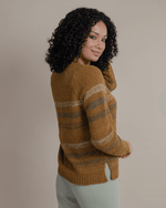 Camel Striped Alpaca Sweater