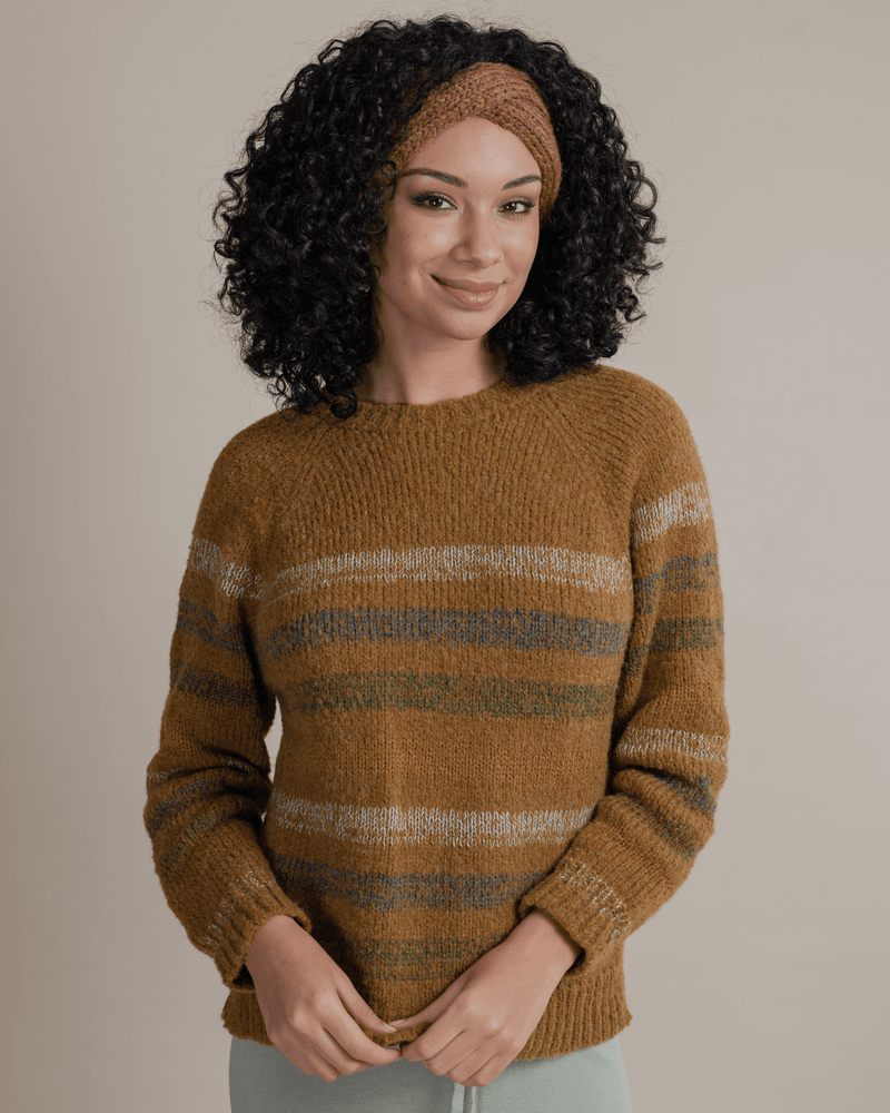 Peruvian Nuna Sweaters Allpa Striped Sweater - Camel