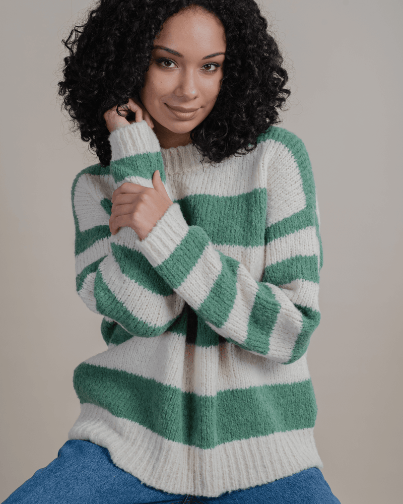 Peruvian Nuna Sweaters Paqari Crewneck Striped Sweater